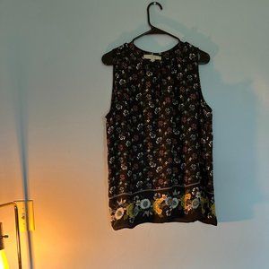 Sleeveless floral blouse